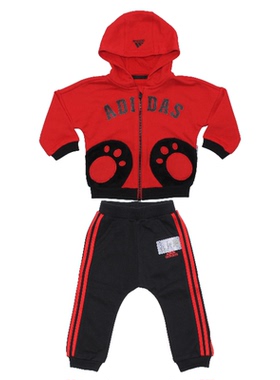 ADIDAS/阿迪达斯儿童秋季爆款透气连帽舒适休闲运动套装CV5359