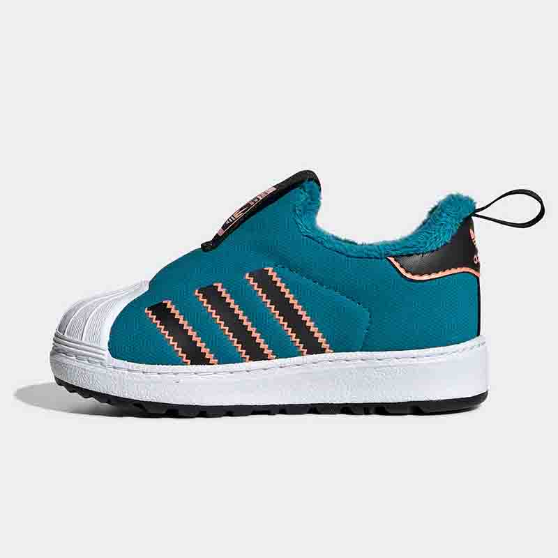 Adidas阿迪达斯加绒贝壳头儿童保暖一脚蹬运动舒适休闲鞋 EE6418