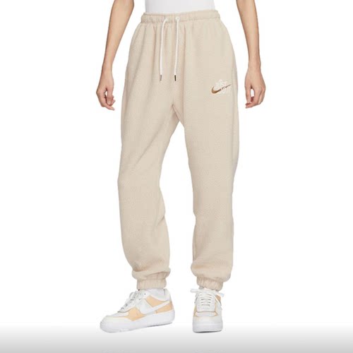 Nike耐克女装休闲舒适透气高腰束脚收口摇粒绒运动长裤FD4069-126