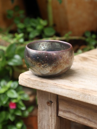 柴烧紫陶主人杯精品茶杯