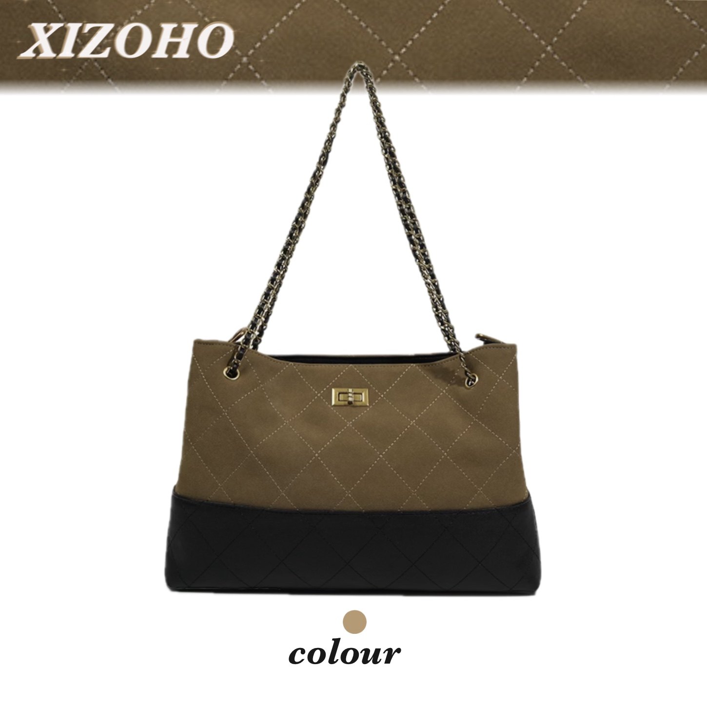 XIZOHO小香风菱格链条包包女撞色腋下包复古流浪包百搭单肩斜挎包,箱包皮具/热销女包/男包,腋下包,淘宝优惠券,粉丝福利购,淘宝优惠卷