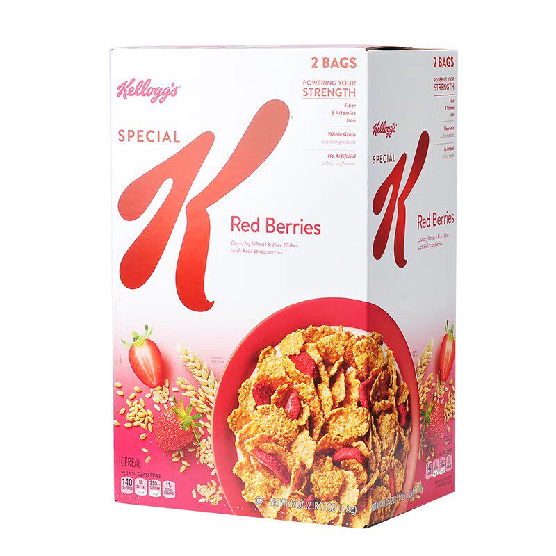 美国进口Kellogg's家乐氏special K香脆草莓麦片麦米片1200克包邮