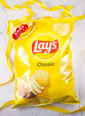 美国原装进口Lay's乐事原味薯片425.2克家庭大袋装休休闲零食分享
