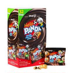 美国原装进口Meiji明治Hello PANDA巧克力夹心饼干680g32包独立装