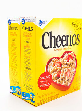 双盒美国进口通用磨坊Cheerios原味即食全谷物麦圈1.1KG营养早餐