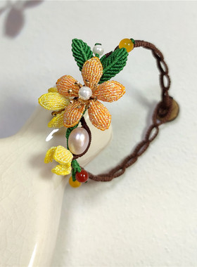 吉祥富贵花朵蜡线手绳