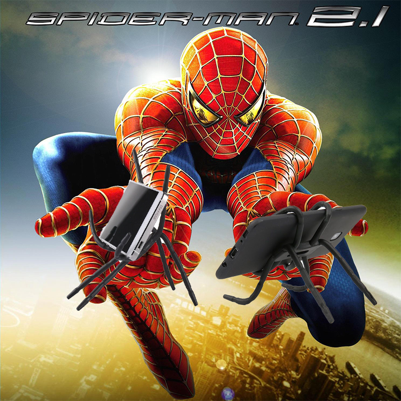 金属手机支架懒人桌面创意支架变形金属芯硅胶外包八爪鱼支架蜘蛛