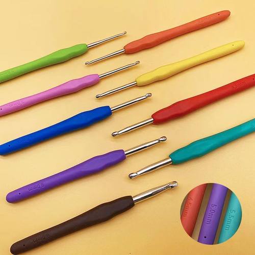 软柄勾针钩针工具套装手工diy编织包包毛衣针毛线防滑钩针材料包