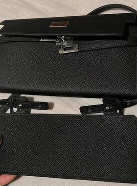 适用改造kelly凯莉康康长款钱包替换带护照夹真皮头层牛皮斜挎带