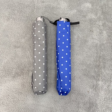 超轻波点灰色蓝色小清新风格轻量折叠银胶防晒遮阳防紫外线晴雨伞