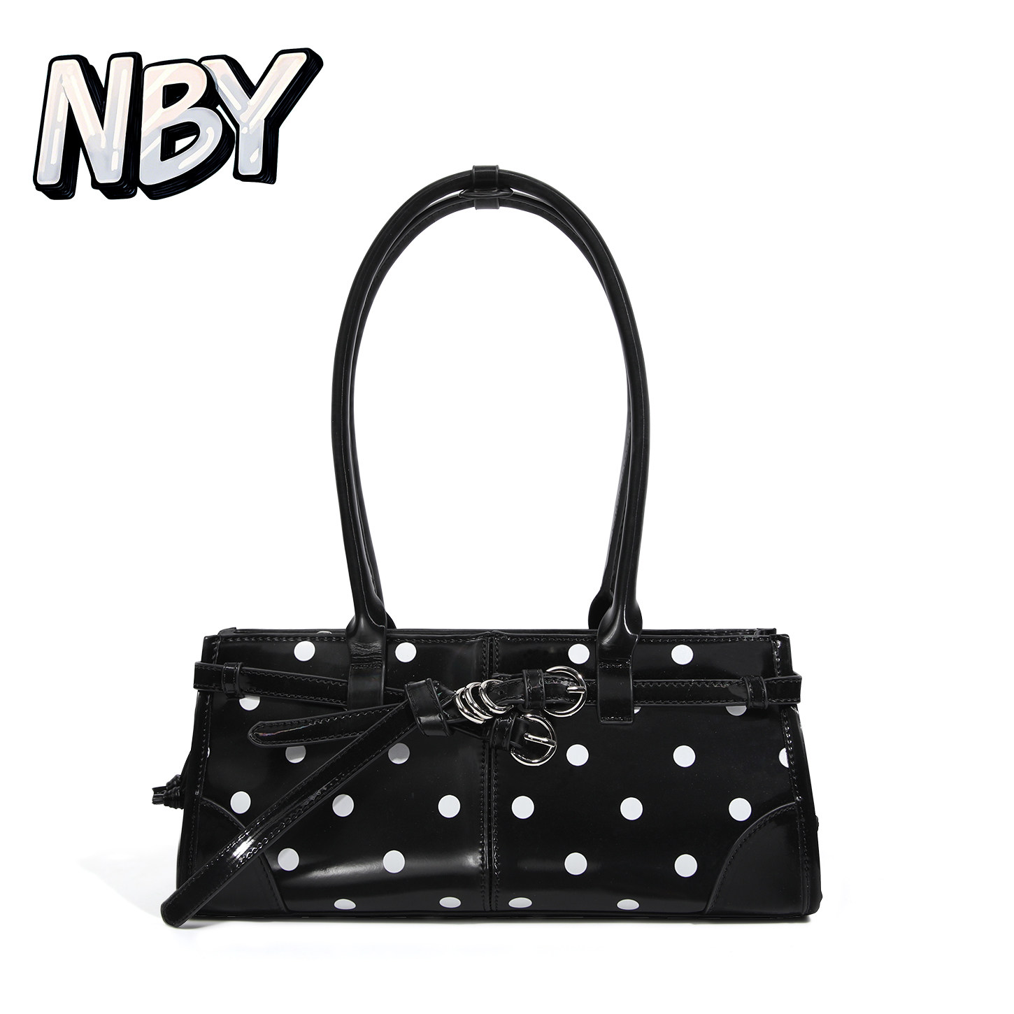 NBY原创潮牌小众设计高级感波点包女早春黑色轻奢百搭腋下法棍包,箱包皮具/热销女包/男包,腋下包,淘宝优惠券,粉丝福利购,淘宝优惠卷
