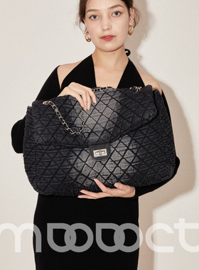 2025新款欧美时尚大牌质感大包包水洗牛仔布菱格链条单肩包斜挎包