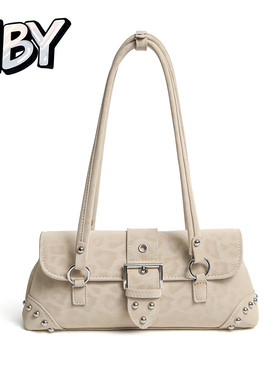 NBY原创潮牌个性小众复古辣妹豹纹法棍25秋冬新款高级质感腋下包