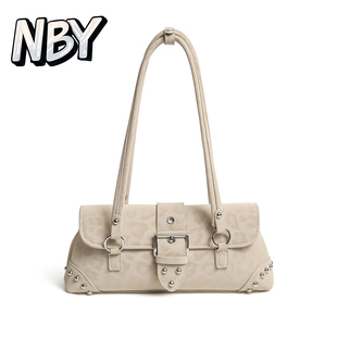 NBY原创潮牌个性 高级质感腋下包 小众复古辣妹豹纹法棍25秋冬新款