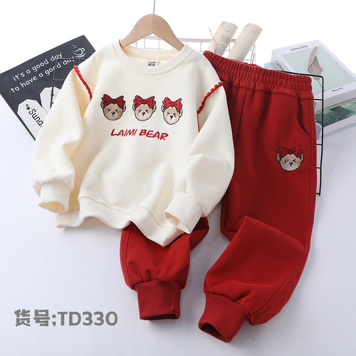 TD330女宝宝休闲可爱儿童套装