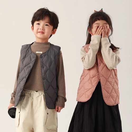 新国标90白鸭绒亲子款羽绒马甲