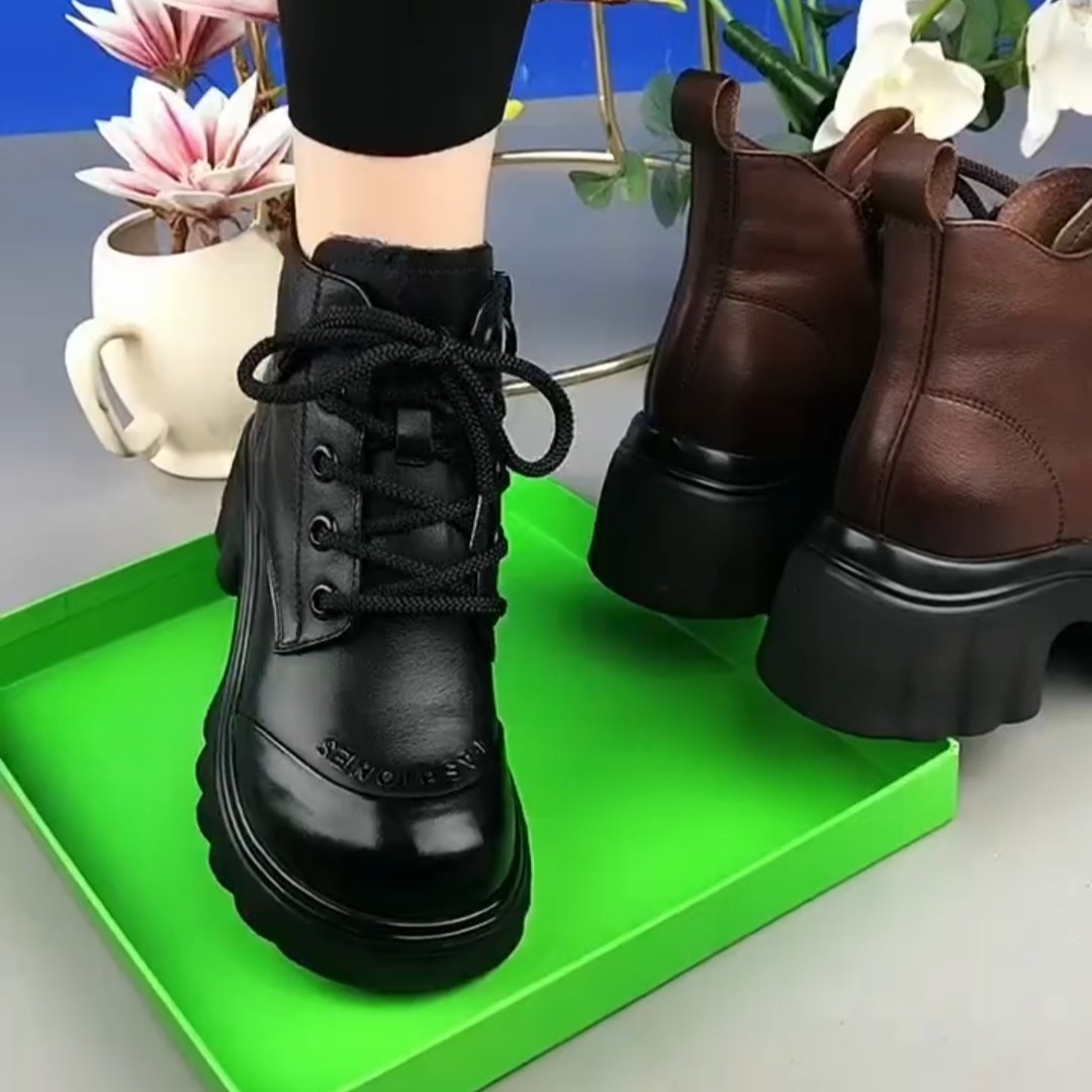 马丁靴无内里橡胶发泡短靴真皮