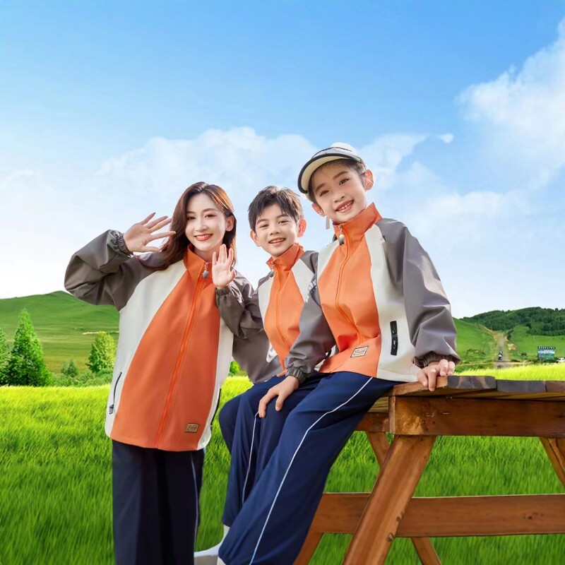儿童套装男童立领风衣秋装机车服
