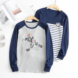 大童秋衣纯棉薄款 青少年高中初中学生打底单件上衣保暖内衣女 男士