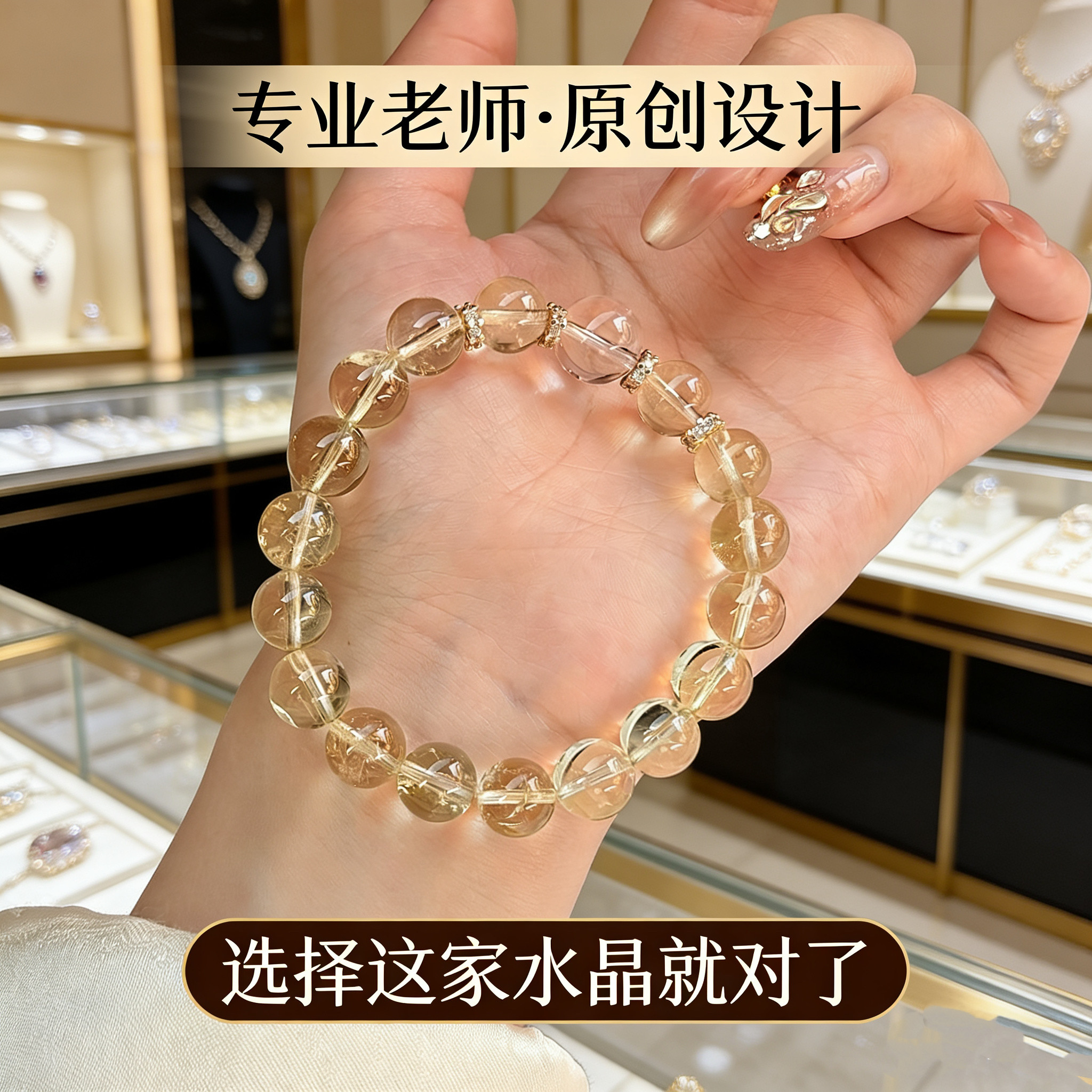 若慕柠檬黄水晶招财转运手链