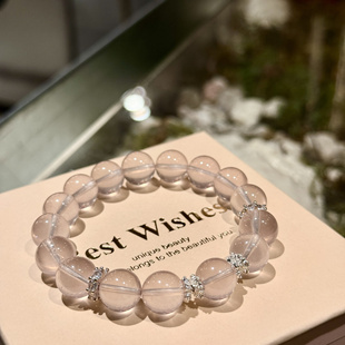 天然粉晶手链女款单圈时尚百搭饰品礼物送女友闺蜜生日礼女生个性