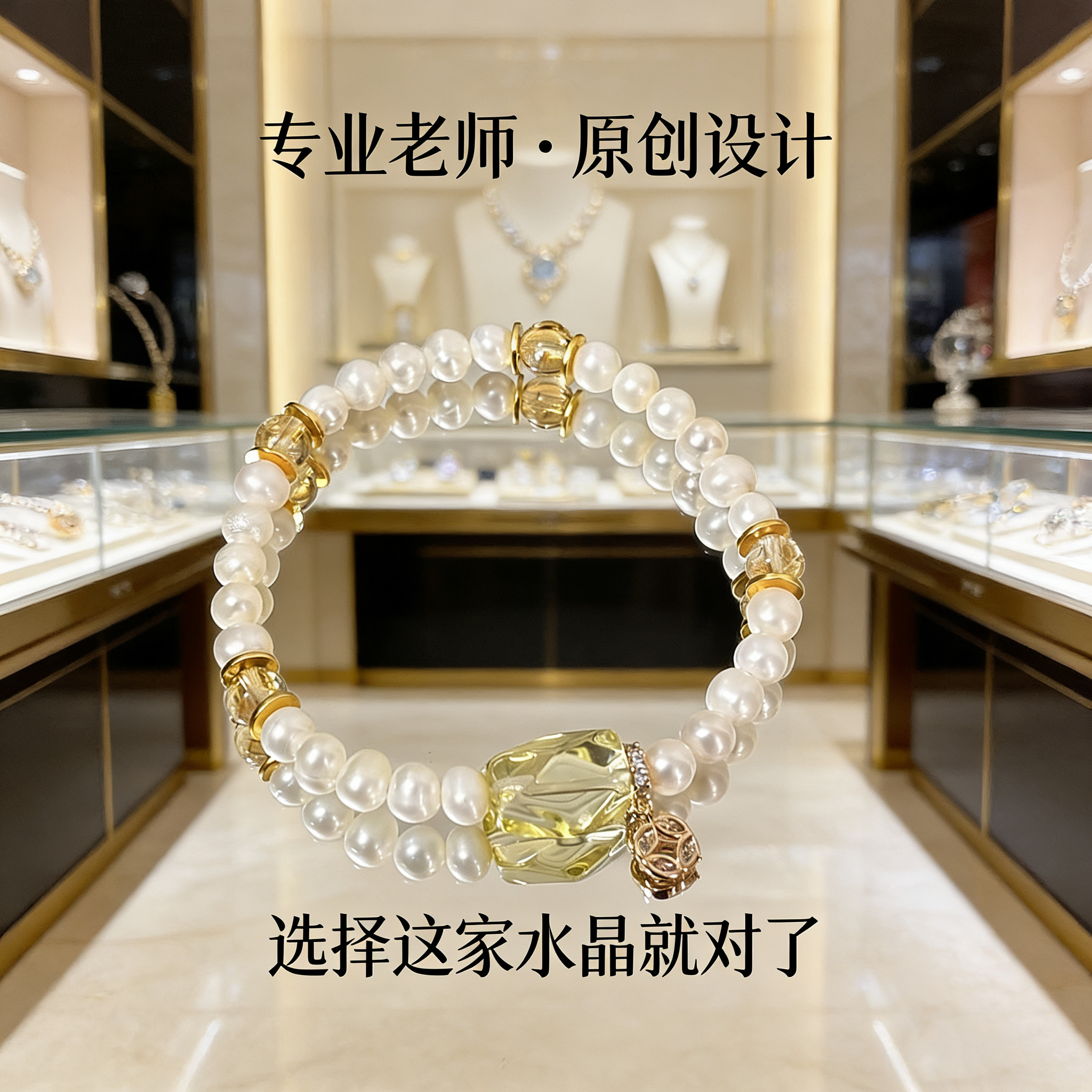 原创天然淡水珍珠柠檬黄随型珠高奢气质女款手串精致百搭手链礼物