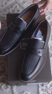 代购 Florsheim富乐绅编织牛皮商务正装 皮鞋 真皮男 正品 套脚懒式 鞋