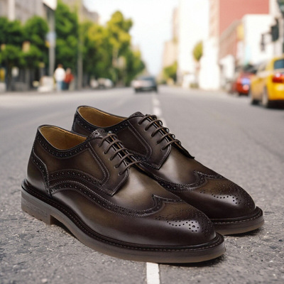 Magnanni牛皮商务正装皮鞋雕花