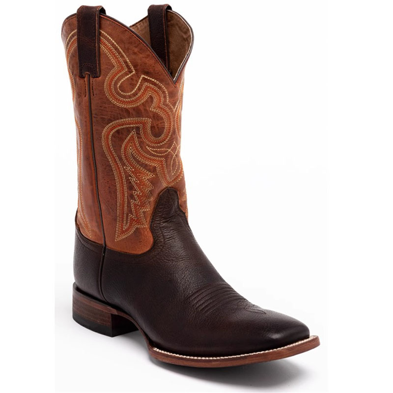 牛皮绣花真皮西部牛仔靴男骑马靴