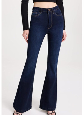 美国代购DL1961弹力莱卡棉高腰收腰提臀显瘦经典微喇牛仔裤长裤女