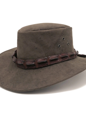 澳洲产kakadu防晒防水油蜡牛皮复古真皮西部牛仔帽草原帽子骑马帽