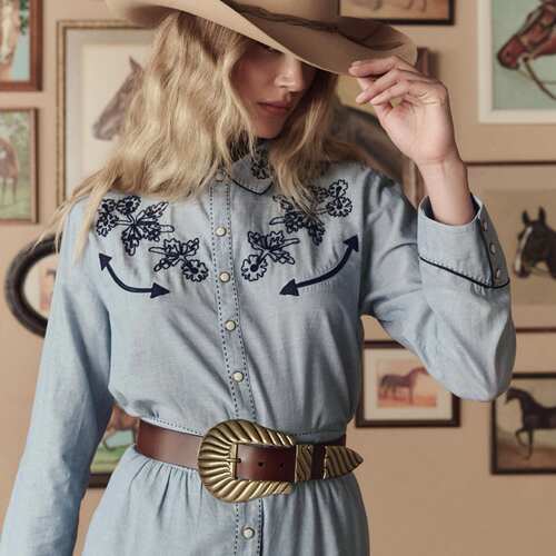 STETSON联名美式牛皮宽腰带复古西部牛仔皮带雕花大板扣装饰皮带