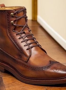 美国产Allen Edmonds牛皮真皮英伦雕花复古总统鞋商务正装短靴男