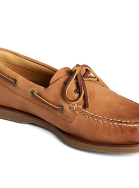 美国代购SPERRY牛皮里外真皮吸汗弹力透气金杯款帆船鞋休闲皮鞋男