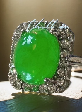 绿色高级设计感高定设计指环戒指ZD0195