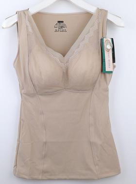 香月明美保暖背心女秋冬蚕丝免穿文胸带胸垫收腹百搭打底衫68882
