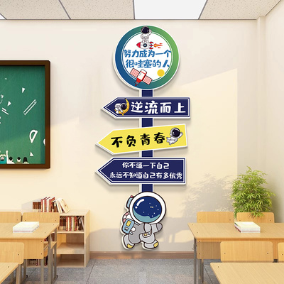 文化贴画太空布置标语学习小学