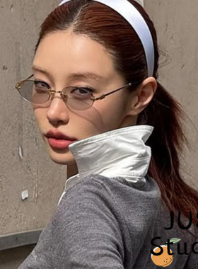 2025新椭圆无框透灰墨镜