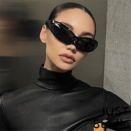 炫酷猫式太阳镜欧美风未来科技感Y2K异性凹造型男女街拍防紫外线