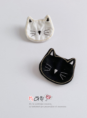 儿童发饰发夹边夹女童发卡头饰可爱猫咪宝宝全包边发夹