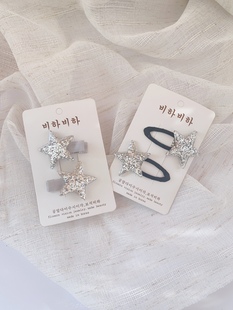 儿童星星发夹不伤发全包布发卡子公主爱心刘海夹BB夹跳板夹发饰