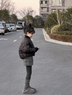 吉小可2025冬季新款儿童加厚保暖棉衣女童韩版宽松慵懒风棉服外套