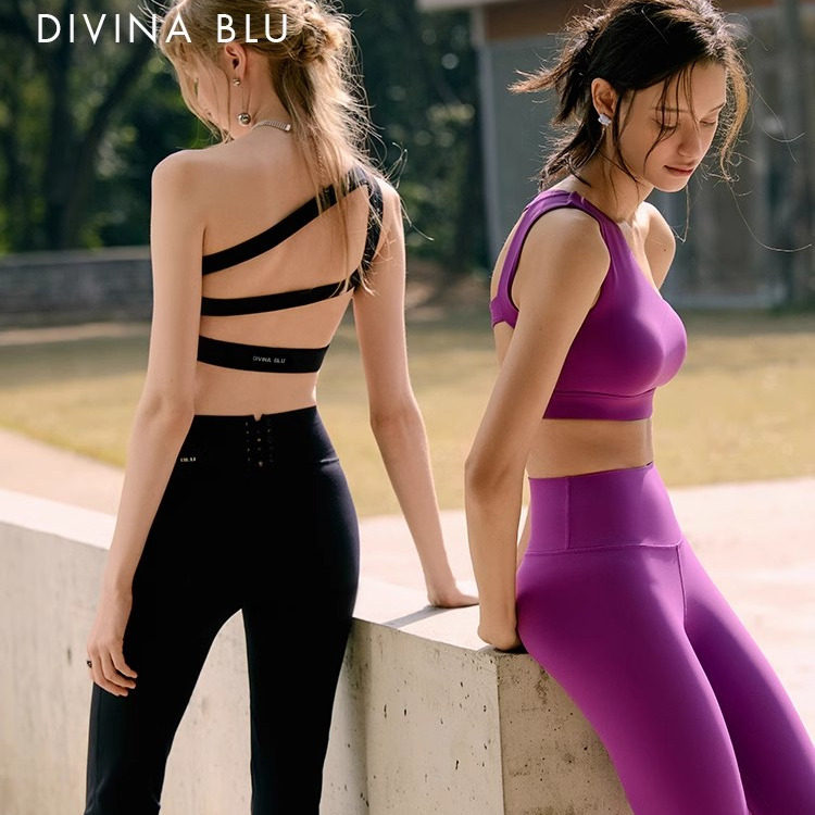 DIVINA BLU迪唯纳25年东京系列斜肩美背裸感瑜伽内衣运动健身文胸