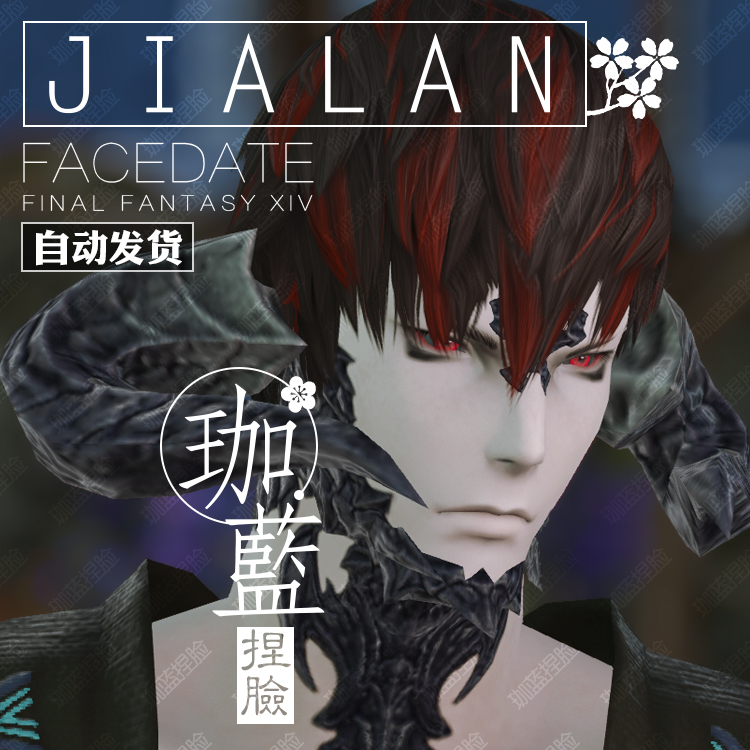 【珈蓝】最终幻想14 ff14捏脸数据脸型 敖龙族龙男 暮晖酷帅 红枝