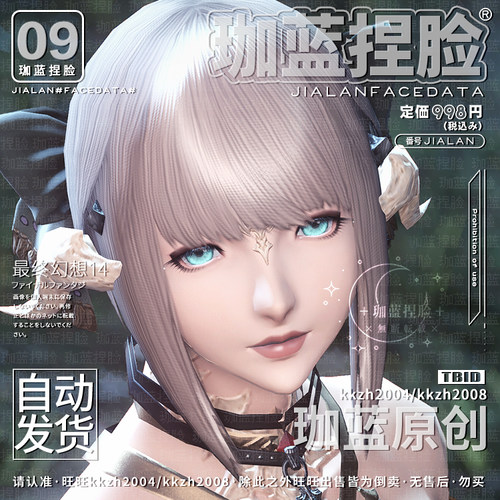 【珈蓝】最终幻想14 ff14捏脸数据脸型 敖龙族龙女龙娘 晨曦 曼丽