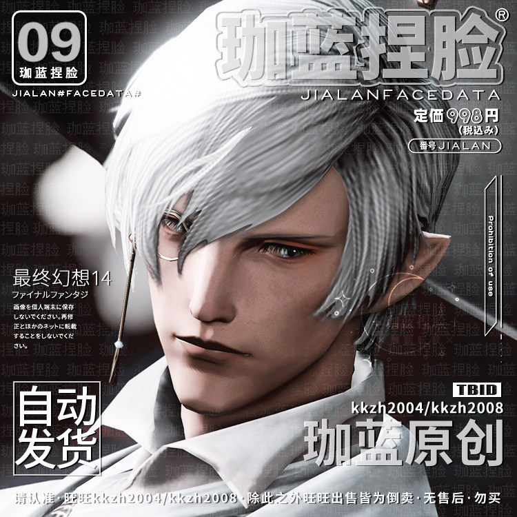 【珈蓝】最终幻想14 ff14捏脸数据脸型 精灵族男精 森林 王子