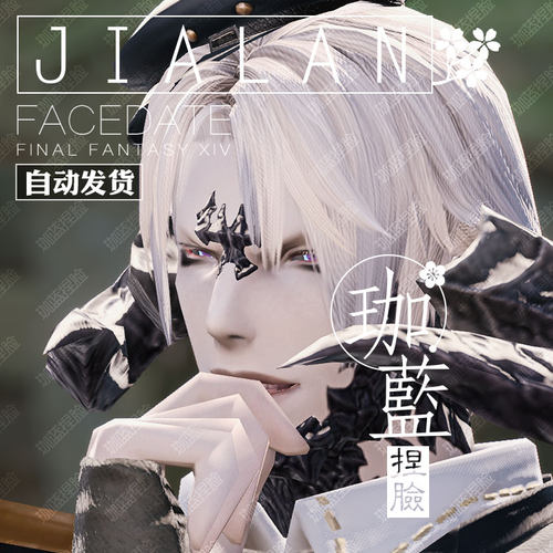 【珈蓝】最终幻想14 ff14捏脸数据脸型 敖龙族龙男 暮晖酷帅 蓝冰 - 封面