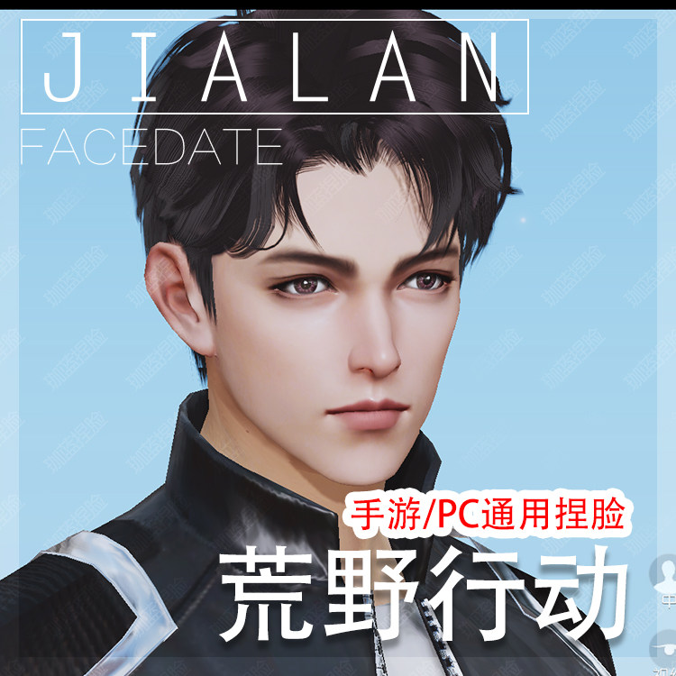 【珈蓝】 荒野行动捏脸 帅哥脸型数据 手机/pc通用 新版原创 蓝目