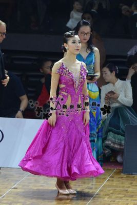 新世纪摩登华尔兹舞裙定做比赛服