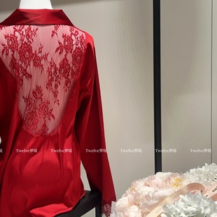 【Twelve】红色睡衣女新婚轻奢高级感新款性感蕾丝家居服本命年